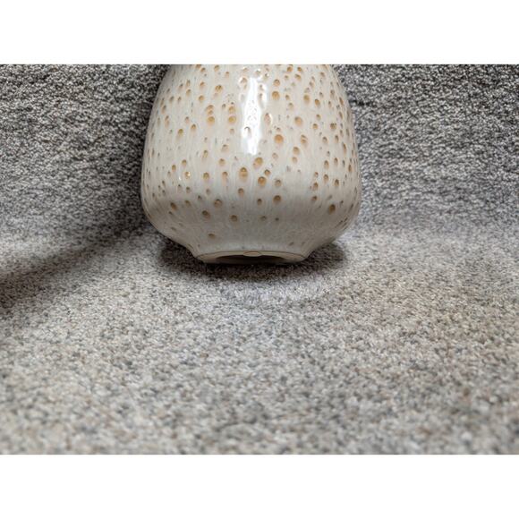 Vintage MCM pottery Vase Textured Cream Tan Pottery Lava Glaze Ceramic Brutalist - Picture 8 of 10
